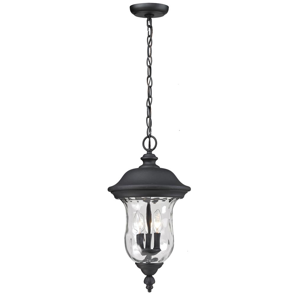 Z-Lite 533CHB-BK Outdoor Chain Light in Black with a Clear Waterglass Shade